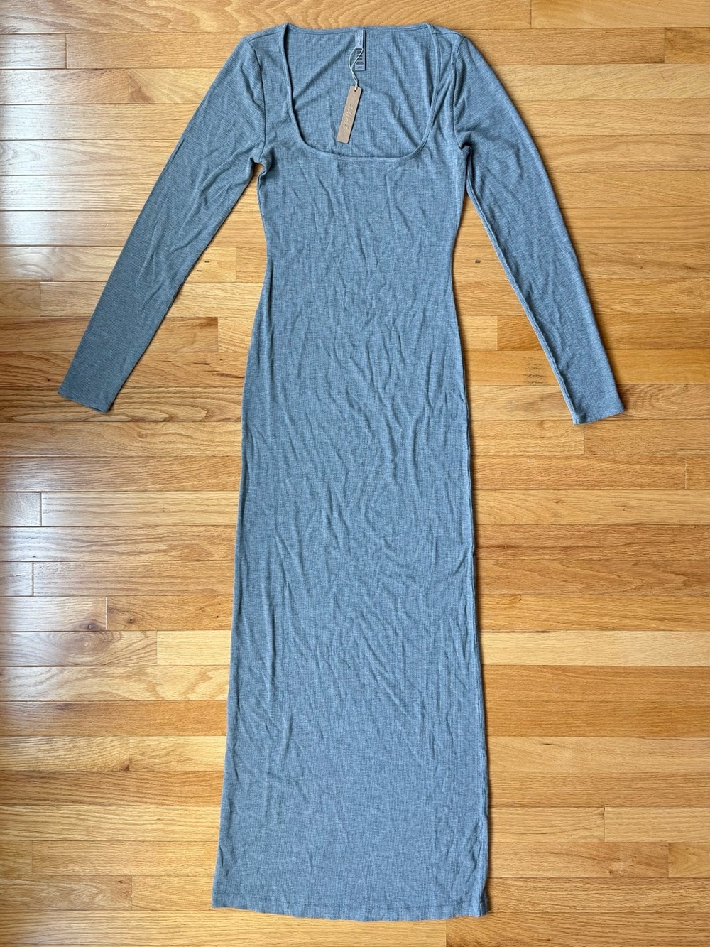 SKIMS Long Sleeve Maxi Dress in Heather Gray